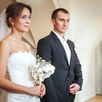 Irina & Eugene - beautiful wedding in Prague - Groom and Bride on Wedding Registration in Prague Hall