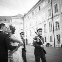 Irina & Eugene - beautiful wedding in Prague - Kissing Couple in Prague Castle