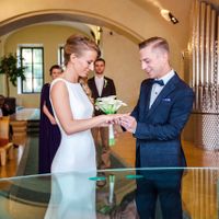 Ksenia & Mark - wedding ceremony in Old town Hall - Exchange Wedding Rings in Prague Wedding