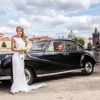 Ksenia & Mark - wedding ceremony in Old town Hall - Groom and Bride With Ptague View