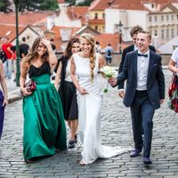 Ksenia & Mark - wedding ceremony in Old town Hall - Groom and Bride With Friend in Prague