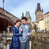 Sylvia & Ricko - Gorgeous couple from Indonesia - Groom and Bride With Prague View